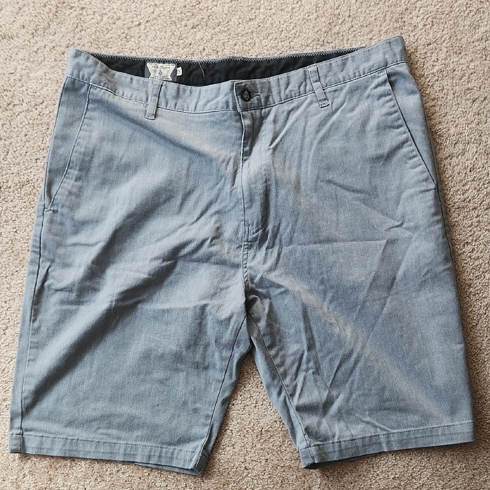 Volcom Light Blue Flat Front Shorts